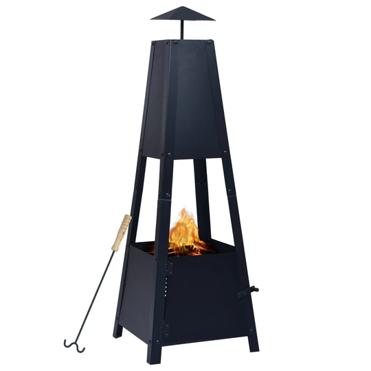 Cobberas 38.98Cm H x 13.78Cm W Steel Wood Burning Outdoor Fireplace