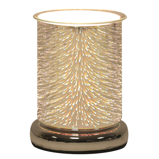 (Burst - Cylinder) Oval 3D Waves Lights Scented Aroma Wax Burner Electric Touch Lamp