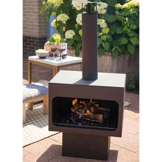 Everlie Steel Wood Burning Outdoor Fireplace