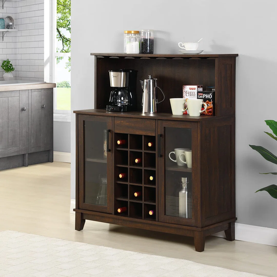Mazeppa 15 Bottle Floor Wine Bottle & Glass Rack