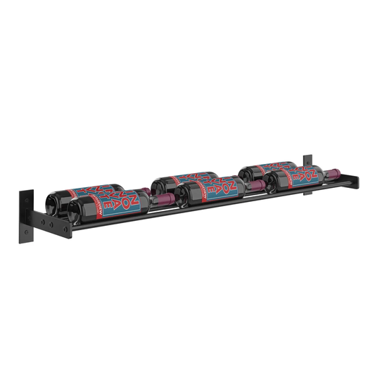 Evolution Series Wine Wall Rack 127Mm (6 Bottles, Matte Black Frames With Golden Bronze Rods)