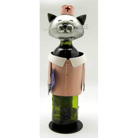 (Nurse) etal Cat Wine Bottle Holder, Chef, Waitress or Nurse Indoor Decoration Wine Rack