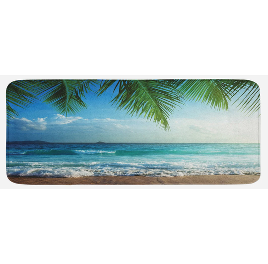 Ocean Kitchen Mat Palms Tropical Island