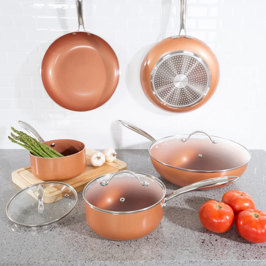 Pure Garden 8 Piece Aluminium Non Stick Cookware Set