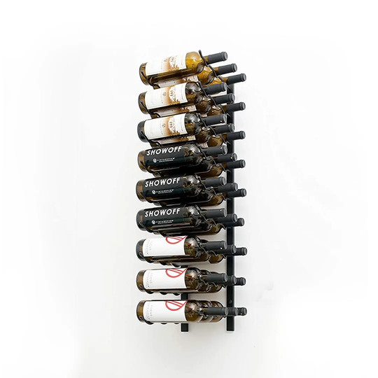 27 Bottle Wall Mounted Wine Bottle Rack in Black