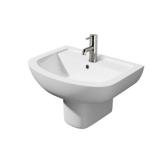 Gloss White Vitreous China Square Bathroom Sink