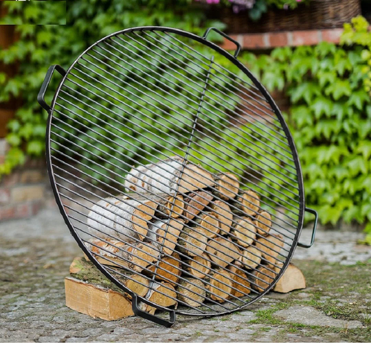 Round Steel Grill 80 Cm With 4 Handles