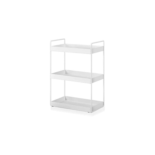 3-Tier Bathroom Countertop Organiser Vanity Tray Cosmetic & Makeup Storage Kitchen Spice Rack Standing Shelf, White