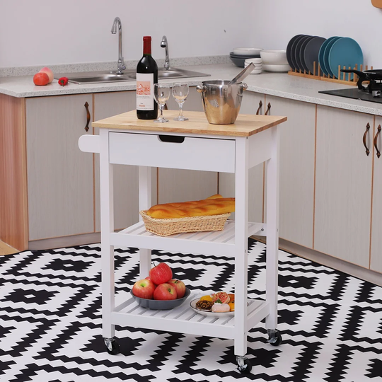 Dabria 64 Cm Kitchen Trolley with Locking Wheels
