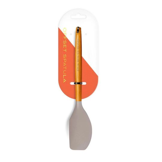 Acacia Wood & Silicone Offset Spatula