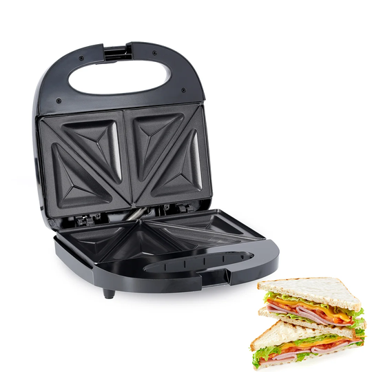 Geepas 750W 2 Slice Sandwich Maker - Cooks Delicious Crispy Sandwiches