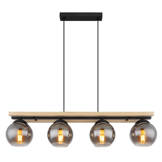 Towlson 4 - Light Kitchen Island Globe Pendant with Wood Accents