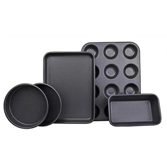 5-Piece Bakeware Set Baking Equipment- With Muffin Tray, Oven Tray, Cake Pan, Loaf Pan & Spring Form Cake Tin