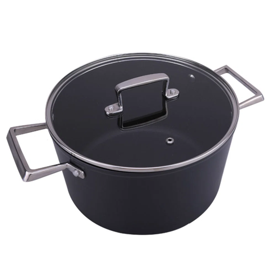 AMERCOOK | Comboss Kasserolle 24Cm Mit Deckel | Gussoptik | Fr Alle Herdarten | Cooking Pot | Induktion Geeignet | Griffe Aus Edelstahl | Antihaft-Bes