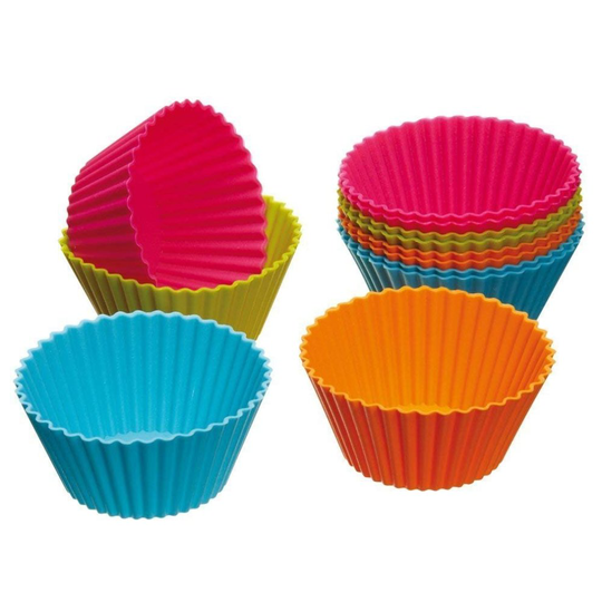 Cupcake Molds, 24 Pack Reusable Silicone Baking Cases Muffin Molds