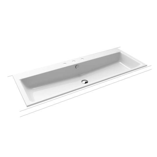 Pergamon White Steel Enamel Rectangular Inset Basin Bathroom Sink