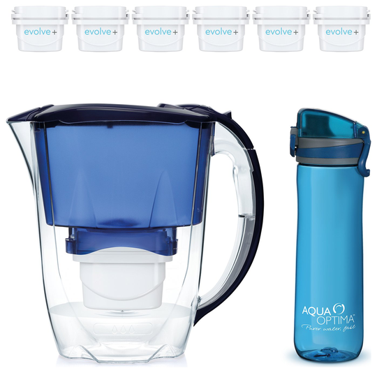 Aqua Optima Oria Water Filter Jug & Bottle with 6 Cartridges
