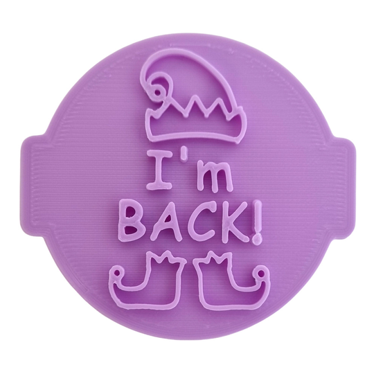 Christmas Elf I'm Back Embosser Stamp for Fondant, Icing, Cupcake