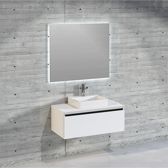 Rebello Bathroom 900mm Wall Hung Single Vanity Unit