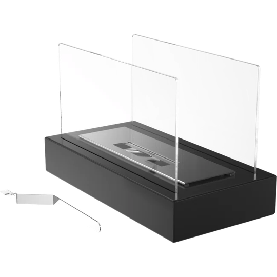 Tabletop Ethanol Fireplace Galina Black with Glazing