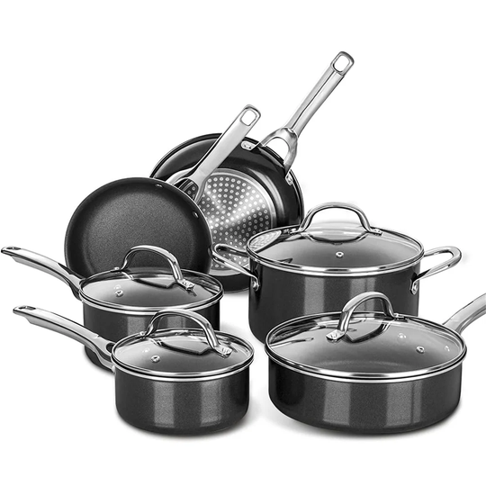 Belfry Kitchen Hotaling 10 Piece Stainless Steel Non Stick Cookware Set