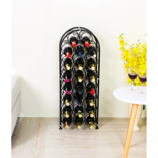 23 Bottles Arched Freestanding Floor Metal Wine Rack