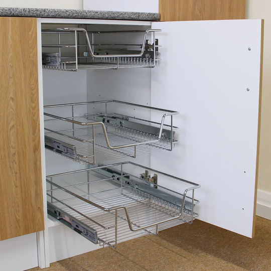 4 X Belfry Kitchen Kitchen Pull Out Storage Baskets - 600Mm Wide Cabinet