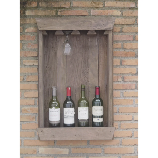 Roucourt Display Hold 4 Bottle Wall Mounted Wine Rack