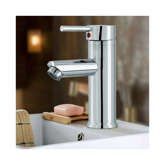 Durable Mono Mixer Tap 17cm Tall Single Handel Basin Faucet Chrome