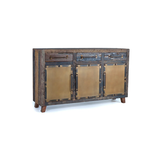 Bogata 150Cm Wide 3 Drawer Pine Sideboard