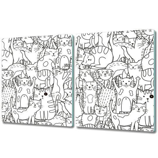 Sheley Chaotic Abstract Happy Cats Chopping Board