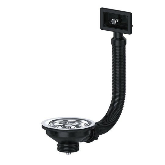VIVA Stainless Steel Basket Strainer Sink Waste & Plug with SQUARE Overflow NEW