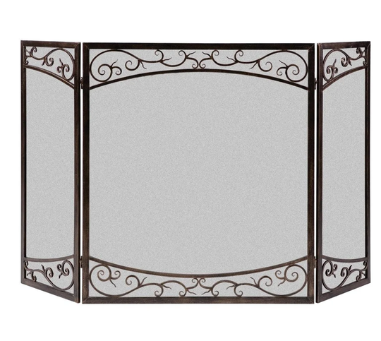 Ianthe Dual Scroll 3 Panel Steel Fireplace Screen