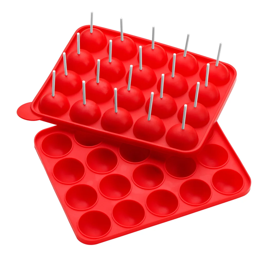 Rectangular Silicone Cake Pop Mould in Red
