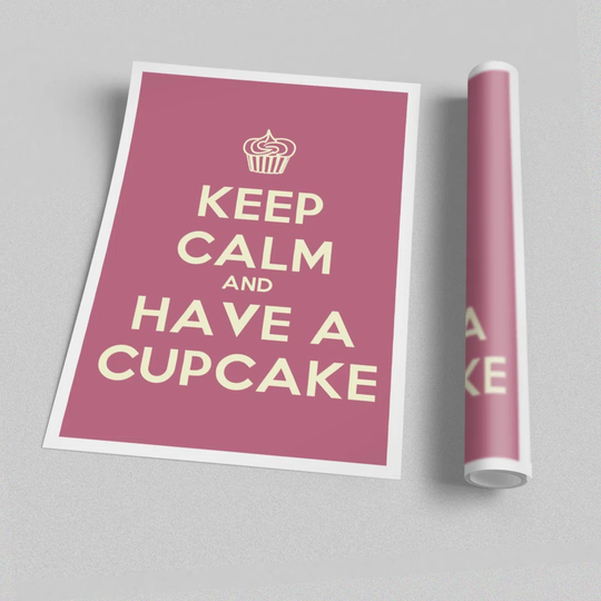 'Keep Calm Cupcake' - Graphic Art Print on Paper