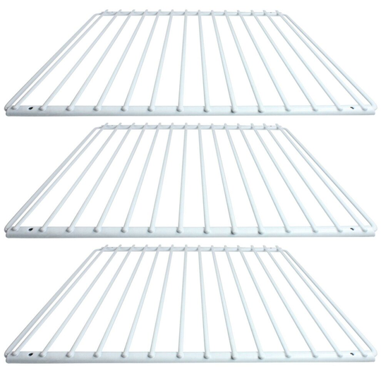 Fridge Shelf for BEKO White Plastic Coated Adjustable Freezer Rack Extendable Arms (Pack of 3)