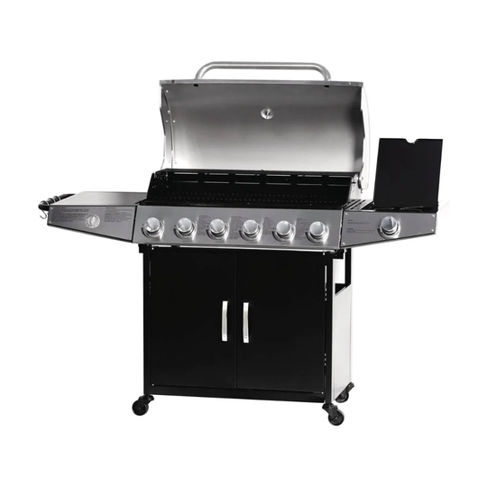 HabitatetJardin 7 - Burner Free Standing Natural Gas Grill with Side Burner and Cabinet