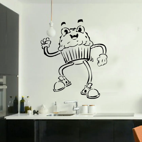 Dancing Cupcake Wall Sticker