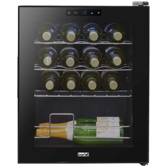 Baridi 16 Bottle Wine Cooler Fridge with Touch Screen Controls & LED Light, Low Energy A
