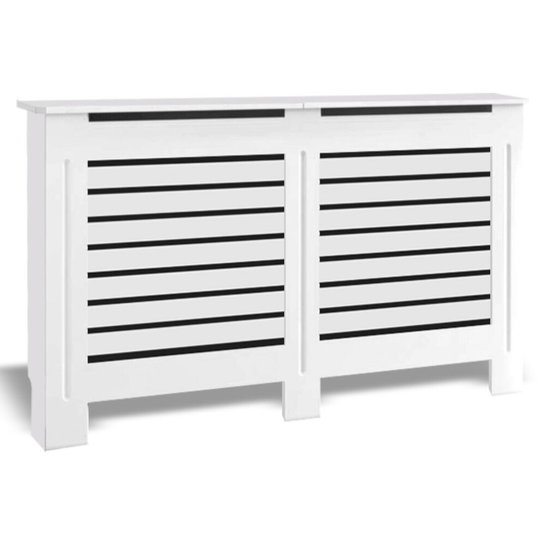(Large) Radiator Cover white traditional MDF Wood Grill shelf cabinet Modern Furniture