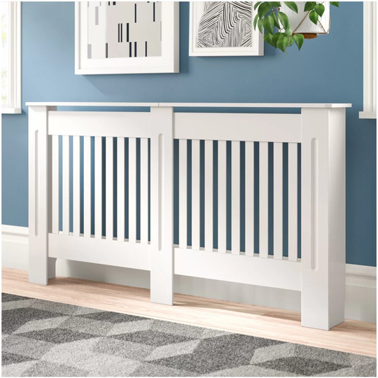 1520mm MDF Vertical Slat Grill Heat-resistant Heating Radiator Cover