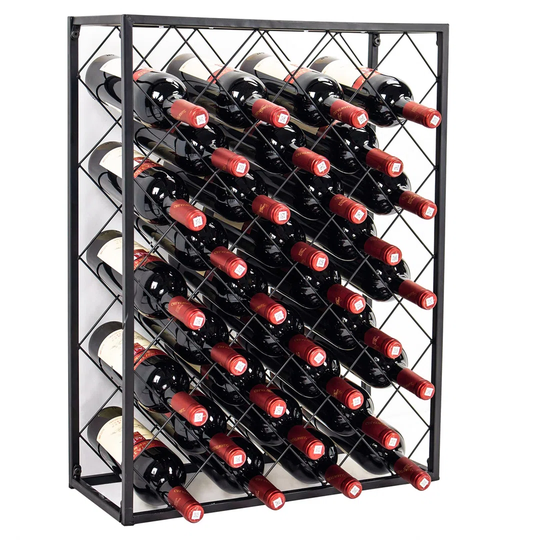 Wine Rack With Glass Table Top