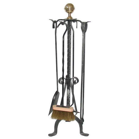 Abygaelle 4 Piece Iron Fireplace Tool Set
