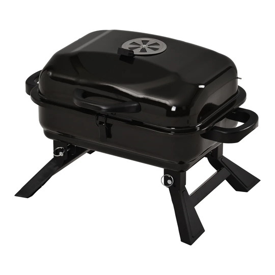 Foldable Charcoal Grill, Portable Charcoal Grill For Outdoor Barbecues, Camping, Picnic, Courtyard, 17 Inches, Black