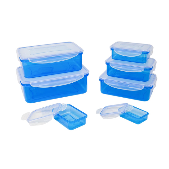 Belfry Kitchen | Frischhaltedosen Set 14-Tlg. | Blau Inkl. Beschriftungsset | Vorratsdosen | Bento-Box | Lunchbox | Aufschnittdose | Brotbox | Brotdos