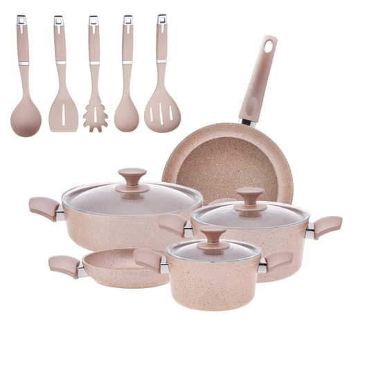 Belfry Kitchen Dukinfield 10 Piece Ceramic Cookware Set