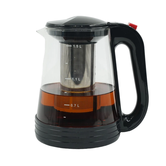 Belfry Kitchen - teapot | Brosilicate glass | 1500ml - With tea insert | Black | Pot for hot drinks | Infused drinks