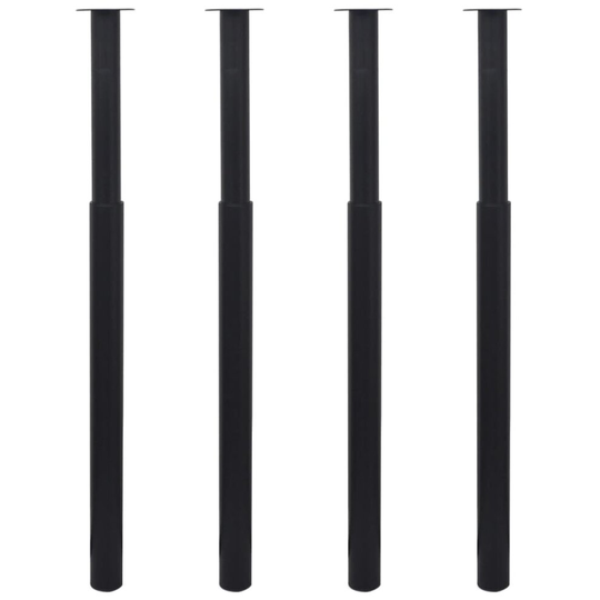 vidaXL 4x Telescopic Table Legs Black 710mm-1100mm Adjustable Breakfast Bar