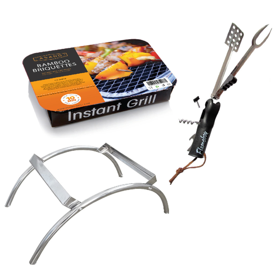 ASADO Dual Instant BBQ Stand with Instant Grill Cartridge & Tool