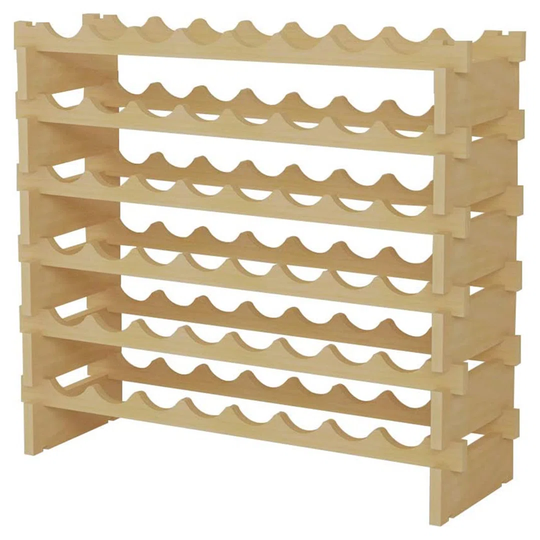 Haaheo 48 Bottle Solid Wood Floor Wine Bottle Rack in Natural